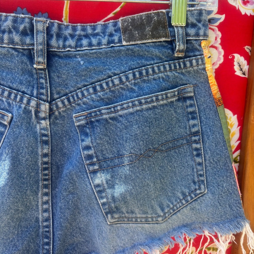 Vintage Patchwork Embellished Denim Cutoff Short Shorts - Picture 4 of 11